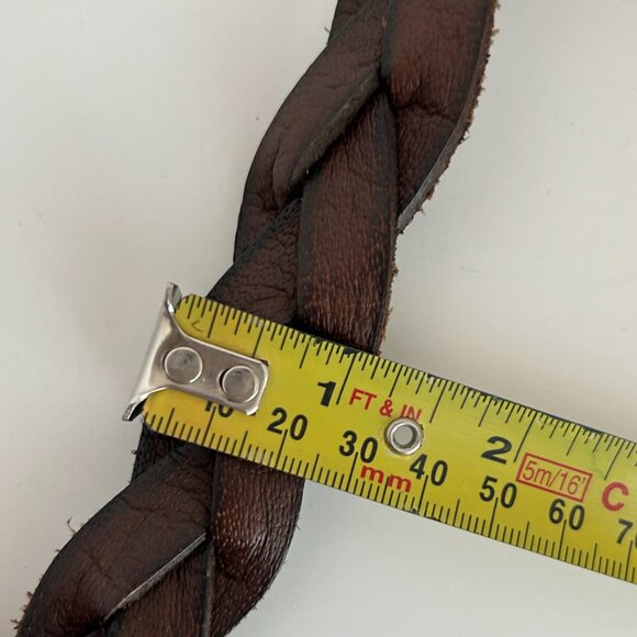 Abercrombie Fitch Braided Leather Belt Kid's Size Medium in Brown - Picture 6 of 10